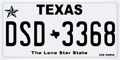 TX license plate DSD3368