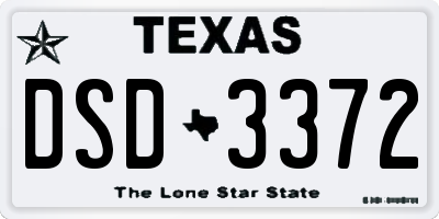 TX license plate DSD3372