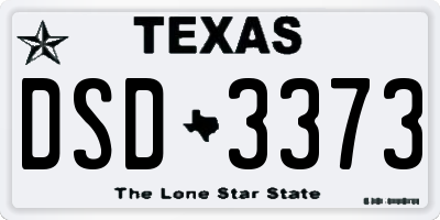 TX license plate DSD3373