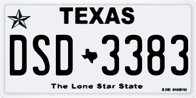 TX license plate DSD3383