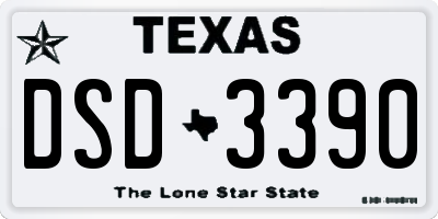 TX license plate DSD3390