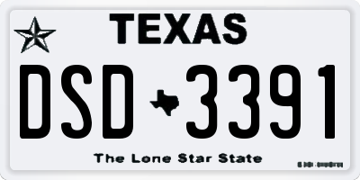 TX license plate DSD3391