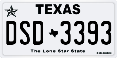TX license plate DSD3393