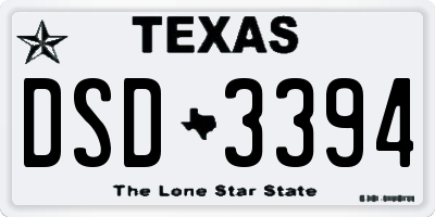 TX license plate DSD3394
