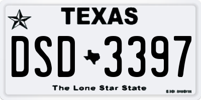 TX license plate DSD3397