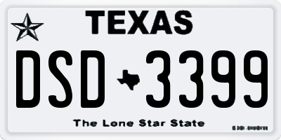 TX license plate DSD3399