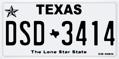 TX license plate DSD3414