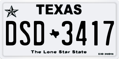 TX license plate DSD3417