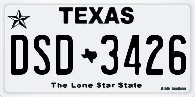 TX license plate DSD3426