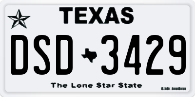 TX license plate DSD3429