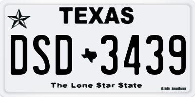 TX license plate DSD3439