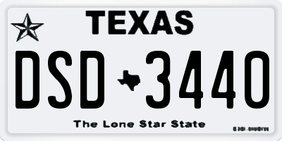 TX license plate DSD3440