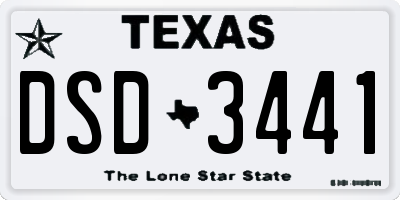TX license plate DSD3441