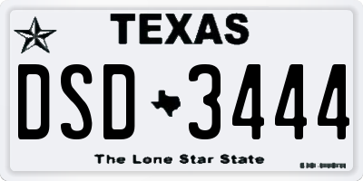 TX license plate DSD3444