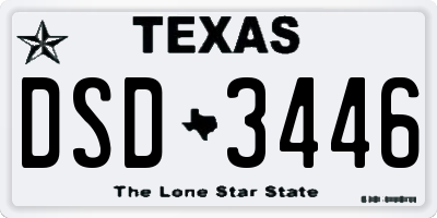 TX license plate DSD3446