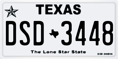 TX license plate DSD3448