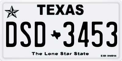 TX license plate DSD3453
