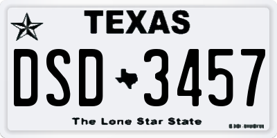 TX license plate DSD3457
