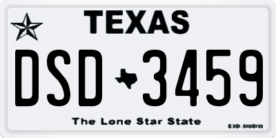 TX license plate DSD3459