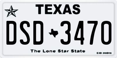 TX license plate DSD3470