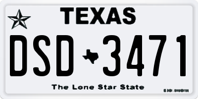 TX license plate DSD3471