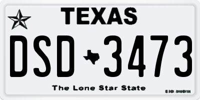 TX license plate DSD3473