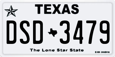 TX license plate DSD3479