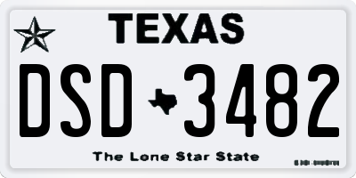 TX license plate DSD3482