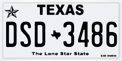 TX license plate DSD3486