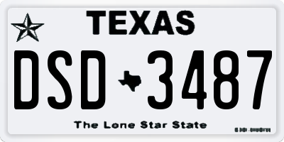 TX license plate DSD3487