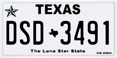 TX license plate DSD3491