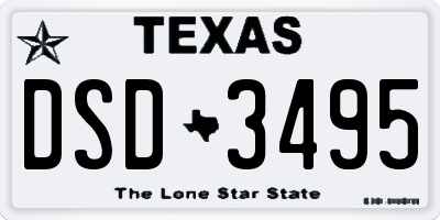 TX license plate DSD3495