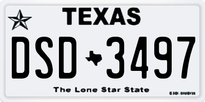 TX license plate DSD3497