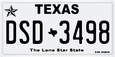 TX license plate DSD3498