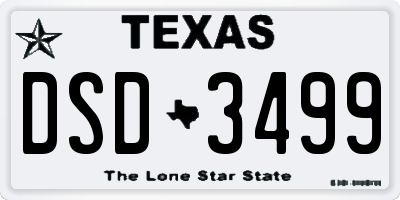 TX license plate DSD3499