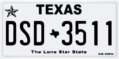 TX license plate DSD3511