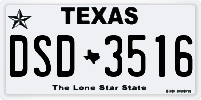 TX license plate DSD3516