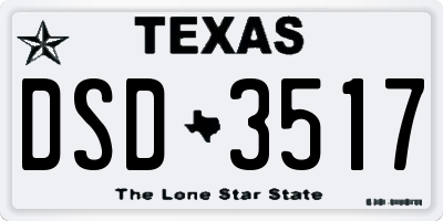 TX license plate DSD3517