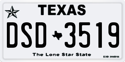 TX license plate DSD3519