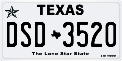 TX license plate DSD3520