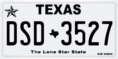 TX license plate DSD3527