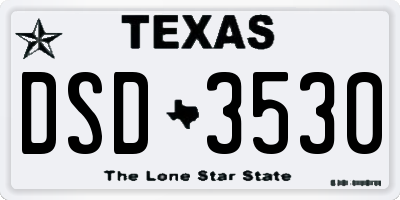 TX license plate DSD3530