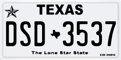 TX license plate DSD3537