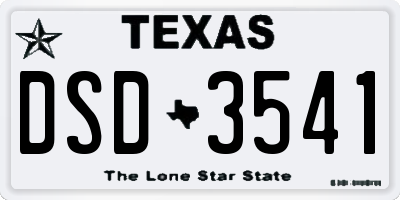 TX license plate DSD3541