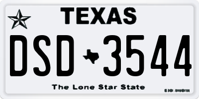 TX license plate DSD3544