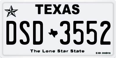 TX license plate DSD3552