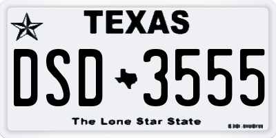TX license plate DSD3555