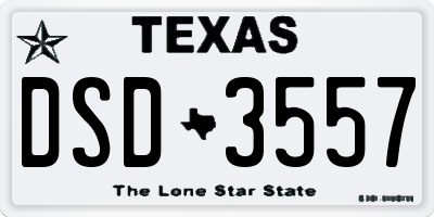 TX license plate DSD3557