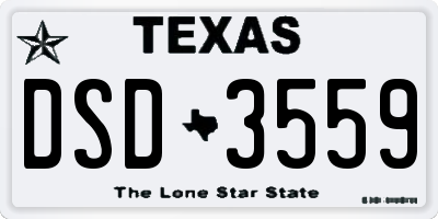 TX license plate DSD3559