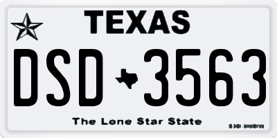TX license plate DSD3563